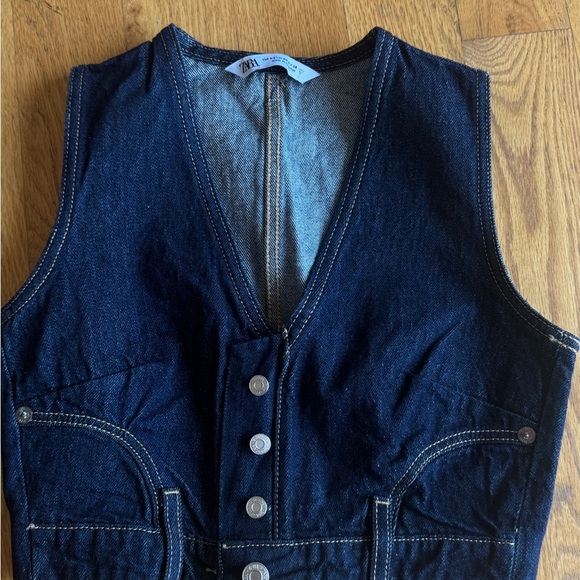Zara Dark Blue Vest - Picture 5 of 11